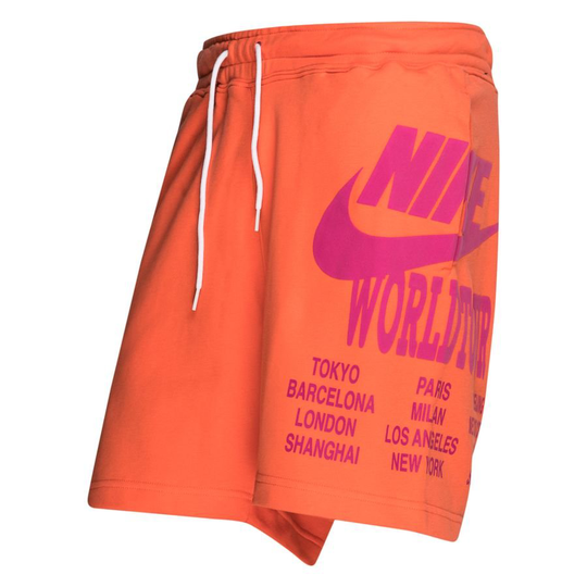 Nike Shortsit NSW French Terry World Tour - Oranssi