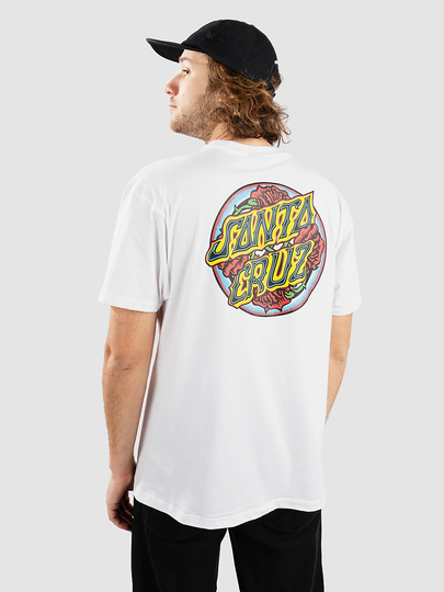 Santa Cruz Dressen Roses Dot T-Shirt valkoinen