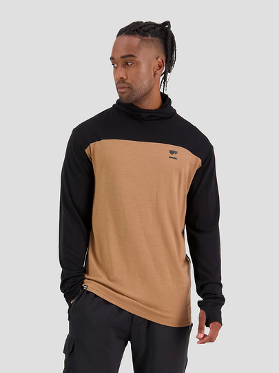 Mons Royale Merino Yotei Powder Hooded Base Layer Top musta