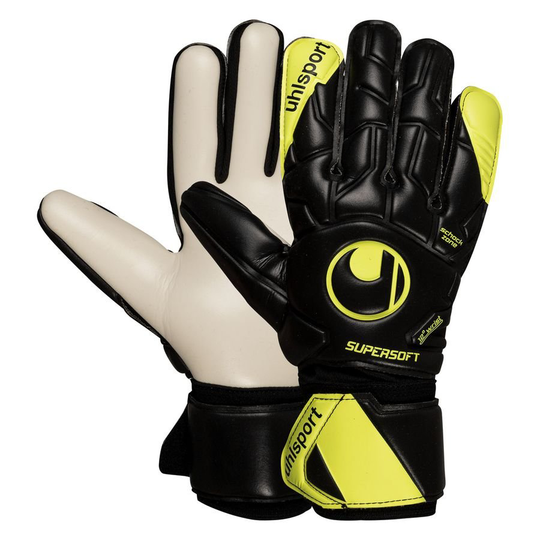 Uhlsport Maalivahdin Hanskat Supersoft HN Flex Frame - Musta/Keltainen