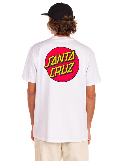 Santa Cruz Classic Dot Chest T-Shirt valkoinen