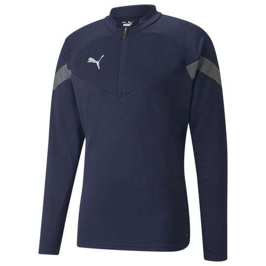 PUMA Harjoituspaita teamFINAL 1/4 vetoketju - Navy/Harmaa/Hopea