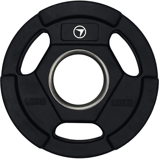 FitNord Weight Plate Tri Grip Black 50 mm Kappale, Levypainot Kumipäällyste
