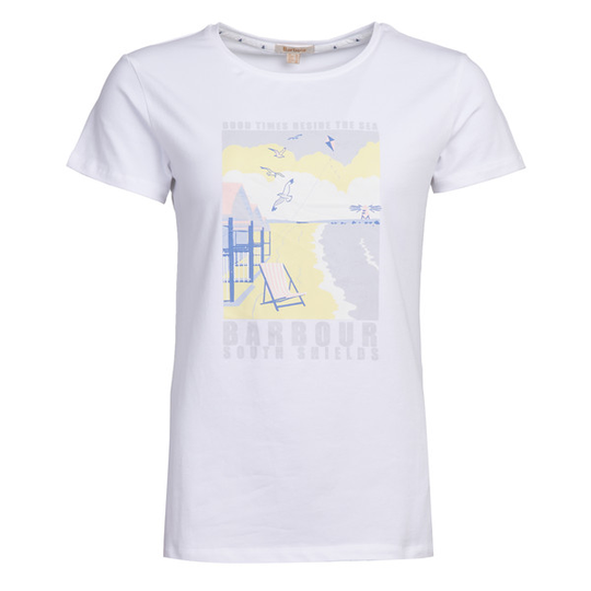 Barbour Promenade Tee - White - Naiset - 10
