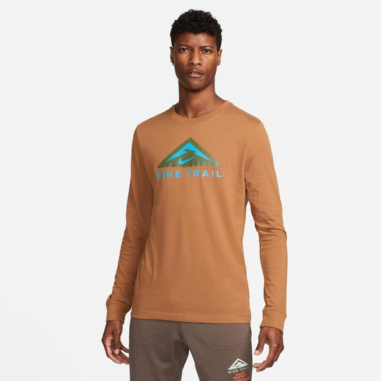 Nike Treenipaita Dri-FIT Trail - Ruskea Pitkähihainen