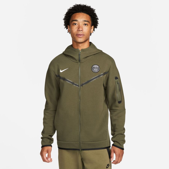 Paris Saint-Germain Huppari NSW Tech Fleece FZ - Vihreä/Valkoinen