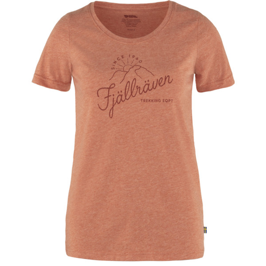 Fjällräven Sunrise T-shirt W - Rowan Red-melange - Naiset - L