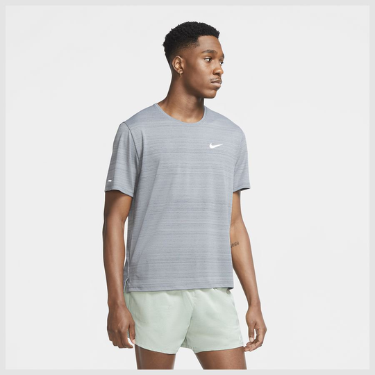 Nike Juoksu-t-paita Dri-FIT Miler - Harmaa/Hopea