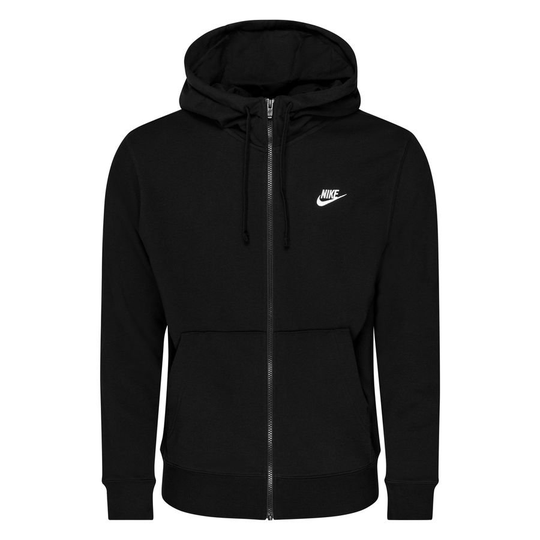 Nike Huppari NSW Club FZ - Musta/Valkoinen