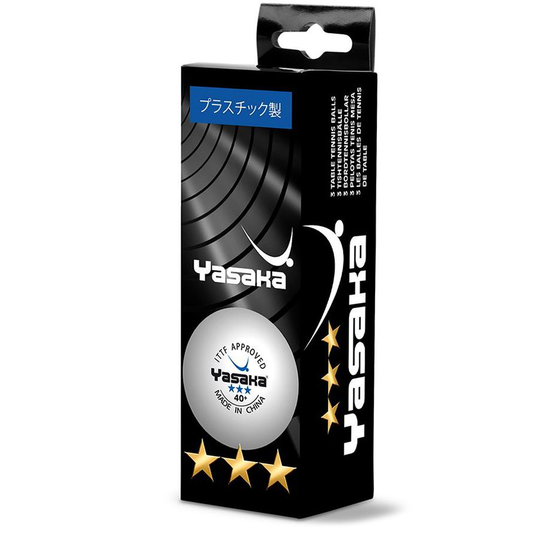 Yasaka Pallo XXX 3-p (valkoinen) "ABS"/Muovipallo, Pöytätennispallot