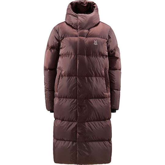 Untuvatakki Haglöfs Long Down Parka Women - Burgundy Brown - Naiset - S
