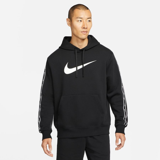 Nike Huppari NSW Sportswear Repeat Fleece - Musta/Valkoinen