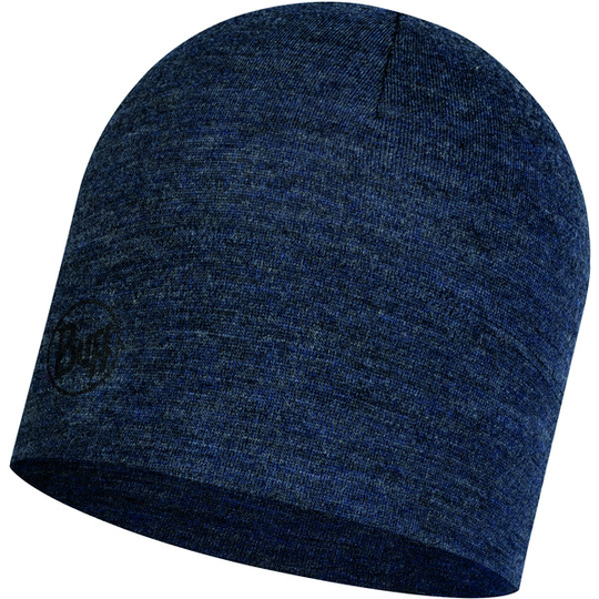 Buff Merino Midweight Beanie - Melange Night Blue - Unisex - OneSize