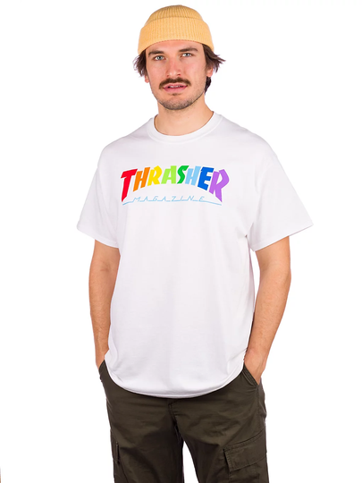 Thrasher Rainbow Mag T-Shirt valkoinen