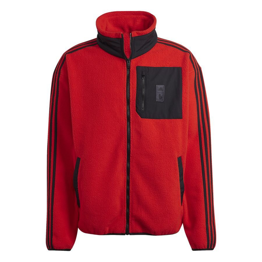 Belgia Takki Fleece Lifestyler - Punainen/musta - adidas, koko Small