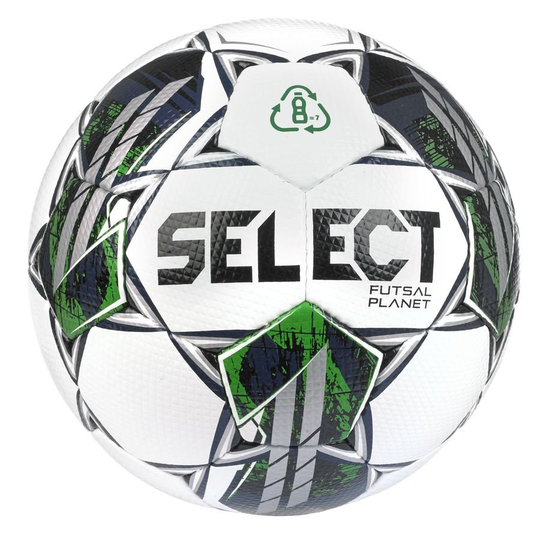 Select Jalkapallo Futsal Planet - Valkoinen/Vihreä/Musta, koko Ball SZ. 5