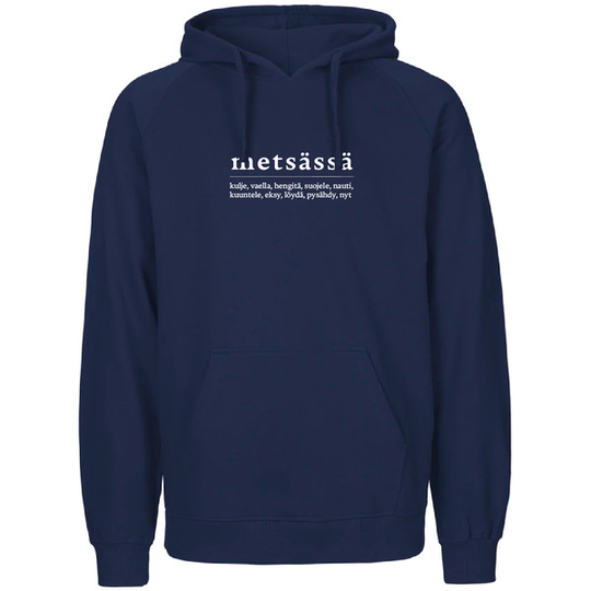Metsä/Skogen Unisex Hoodie Metsässä - Navy - Unisex - S