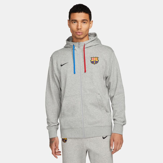 Barcelona Huppari Nsw Club Fleece - Harmaa/sininen/musta - Nike, koko X-Large