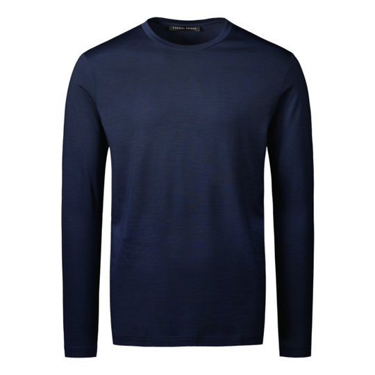 Formal Friday Ultrafine Merino Long Sleeve T-shirt - Navy - Unisex - S