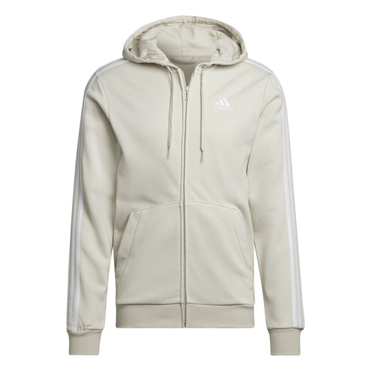 adidas Huppari Fleece 3-Stripes - Alumiininen/Valkoinen