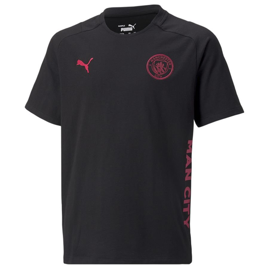 Manchester City T-paita Casuals - Musta/Pinkki Lapset