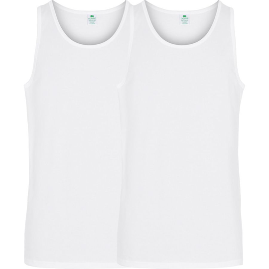Dovre Organic Tank Top 2-Pack - Valkoinen
