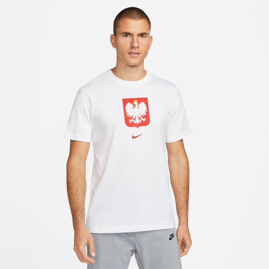 Puola T-paita Crest - Valkoinen - Nike, koko Small