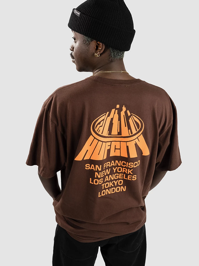 HUF City T-Shirt ruskea