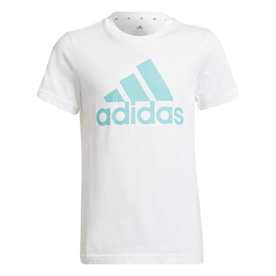 adidas T-paita Essentials Big Logo - Valkoinen/Turkoosi Lapset