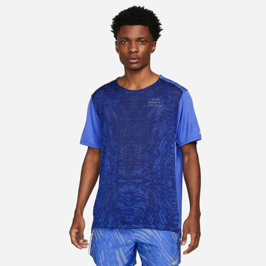 Nike Juoksu-t-paita Dri-FIT Run Division Rise 365 - Sininen/Hopea