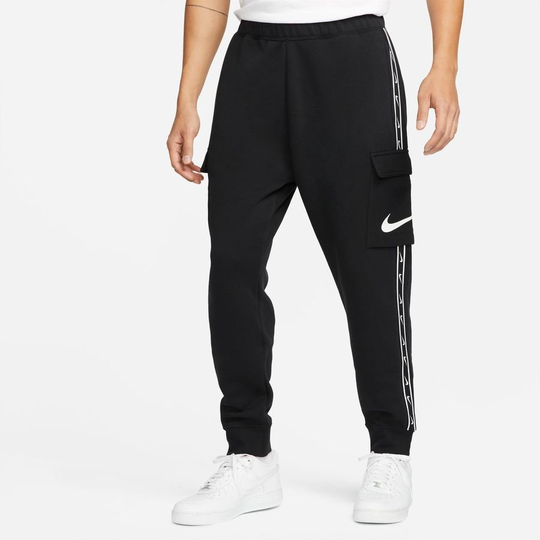 Nike Cargo Housut NSW Repeat Fleece - Musta/Valkoinen