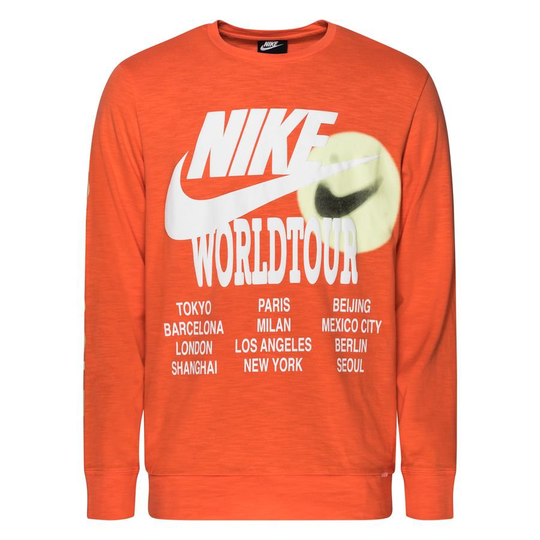 Nike T-paita NSW World Tour L/S - Oranssi/Valkoinen
