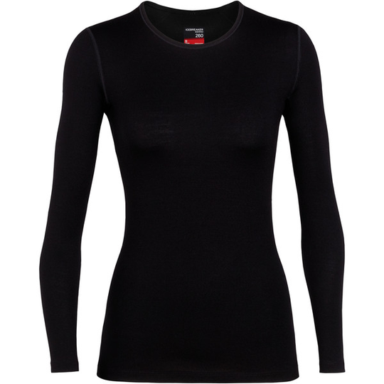 Icebreaker W 260 Tech Ls Crewe - Black - Naiset - L