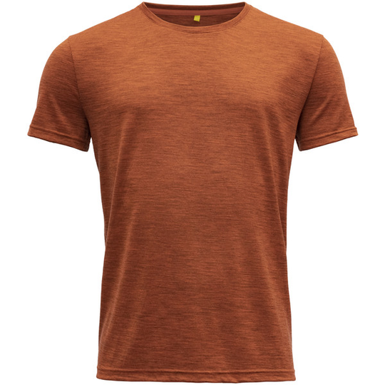 Devold Eika Man Tee - Brick Melange - Miehet - L