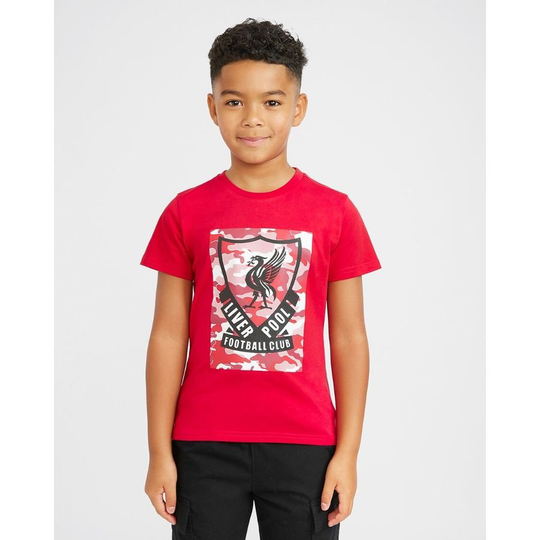 Liverpool T-paita Camo Crest - Punainen Lapset - Liverpool Fc, koko 7-8 years/116-126 cm
