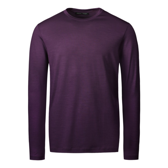 Formal Friday Ultrafine Merino Long Sleeve T-shirt - Plum - Unisex - XXS