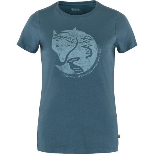 Fjällräven Arctic Fox Print T-shirt W - Indigo Blue - Naiset - L