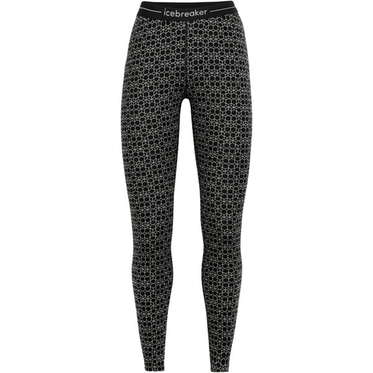 Icebreaker W 250 Vertex Leggings Alpine Geo - Black/snow/j - Naiset - S