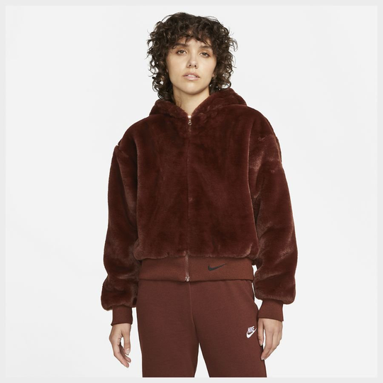 Nike Sportswear Essentials Women's Faux Fur Jacket, koko Small
