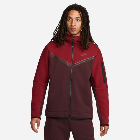 Nike Huppari NSW Tech Fleece FZ - Punainen/Viininpunainen/Musta
