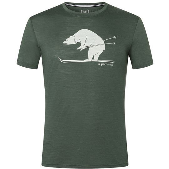 Supernatural M Skiing Bear Tee - Deep Forest/feather Grey - Miehet - S