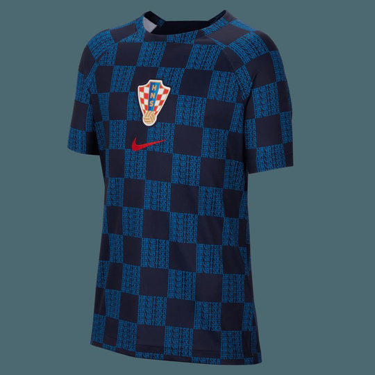 Kroatia Treenipaita Dri-fit Pre Match Mm 2022 - Sininen/punainen Lapset - Nike, koko XS: 122-128 cm