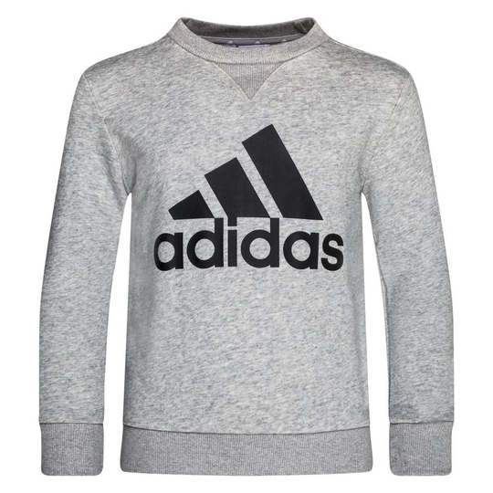 adidas Big Logo Crewneck Paita Collegepaita - Harmaa/Musta Lapset