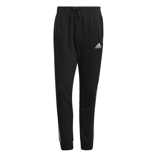adidas Essentials 3-Stripes French Terry Tapered Housut - Musta/Valkoinen