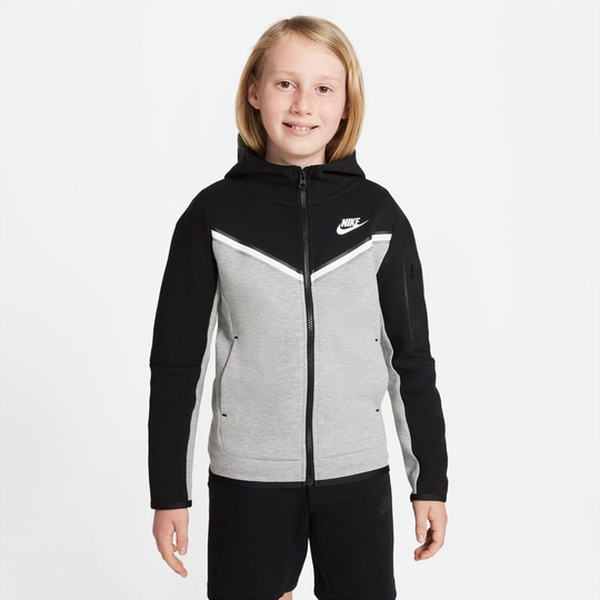 Nike Huppari NSW Tech Fleece - Musta/Harmaa/Valkoinen Lapset