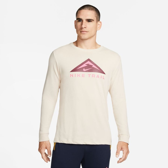Nike Treenipaita Dri-FIT Trail - Valkoinen Pitkähihainen