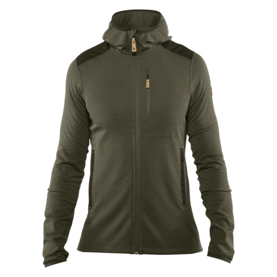 Fjällräven Keb Fleece Hoodie M - Laurel Green-deep Forest - Miehet - L