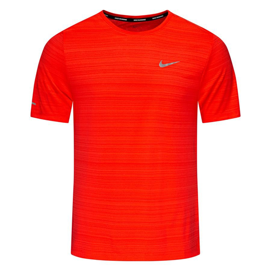 Nike Juoksu-t-paita Dri-FIT Miler - Punainen/Hopea