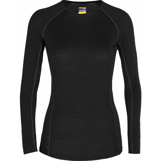 Icebreaker W 150 Zone Ls Crewe - Black - Naiset - L