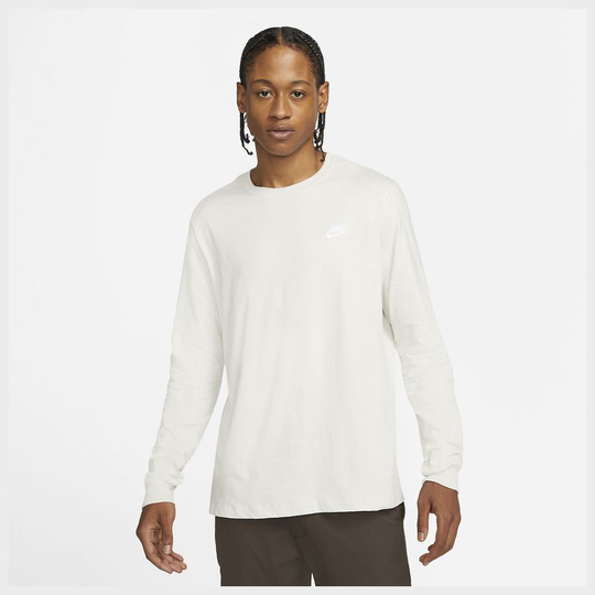 Nike T-paita NSW Club L/S - Harmaa/Valkoinen